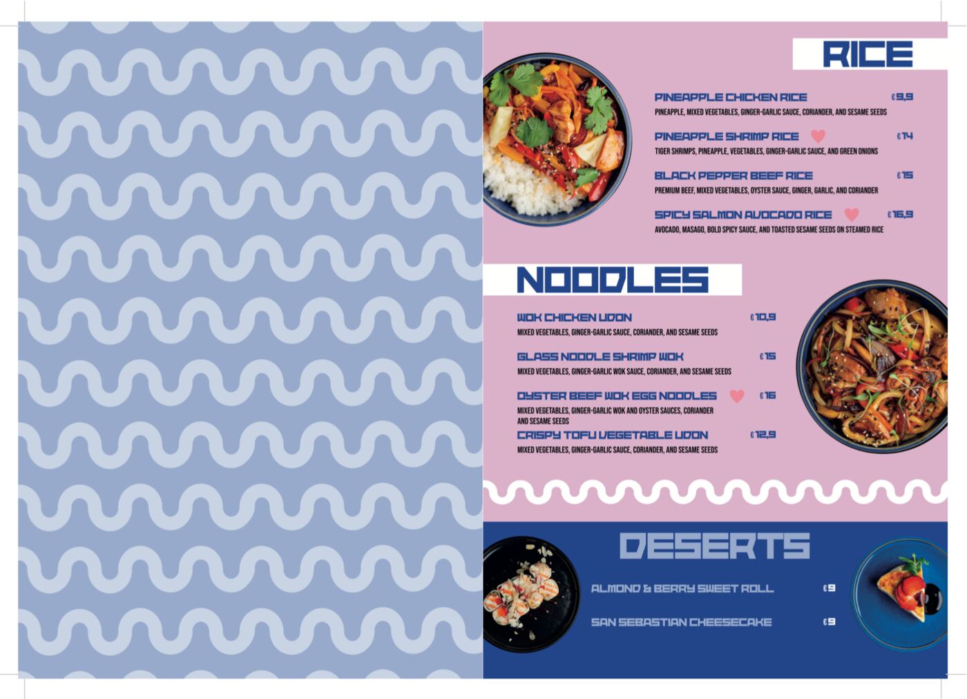 Kitchen menu page 1